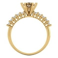 thumbnail image 4 of 1.05ct round cut champagne Zircon 18k yellow gold Bridal Wedding Engagement Promise Anniversary Ring for Women size 8.75, 4 of 7