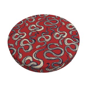 Easygdp Snake Print Easy To Install Bar Stool Covers&Stool Covers Round&Elastic Stool Cover, Barstool Covers,Washable&Bottom With Elastic Edge-13 inch