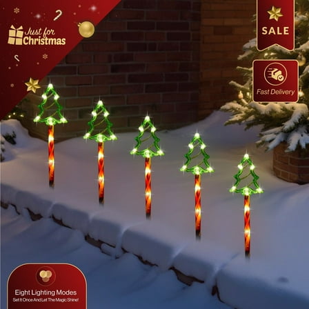 Christmas Tree LED Stake Lights Home Garden Pathway Lights Outdoor Decor