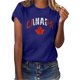 thumbnail image 2 of Gibobby Playera de Manga Corta con Cuello Redondo Mujeres Casual Impresión Manga Corta Cuello Redondo Camiseta Suelta Blusa Tops(Azul,CH), 2 of 5