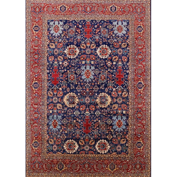 Ahgly Company Indoor Rectangle Mid-Century Modern Pink Oriental Area Rugs, 8' x 10'