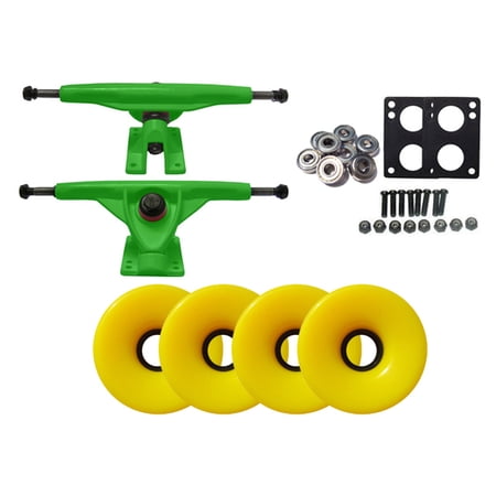180mm GREEN LONGBOARD TRUCKS + 76MM YELLOW WHEELS + ABEC 7 BEARINGS COMBO price history on PriceWatchPro