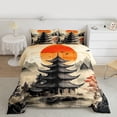 thumbnail image 2 of Castle Fairy Boys Girls Oriental Ukiyoe Twin Comforter Sets,Japanese Style Bedding Set, 2 of 8