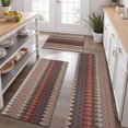 thumbnail image 2 of Brown Boho Geometric Triangles and Rhombuses Pattern Kitchen Rugs Sets Of 3,Kitchen Runner Rugs Non Skid Washable,Decorative Kitchen Floor Mats for Kitchen,Sink,Laundry,17"x30"+ 17"x47" + 17"x59", 2 of 6