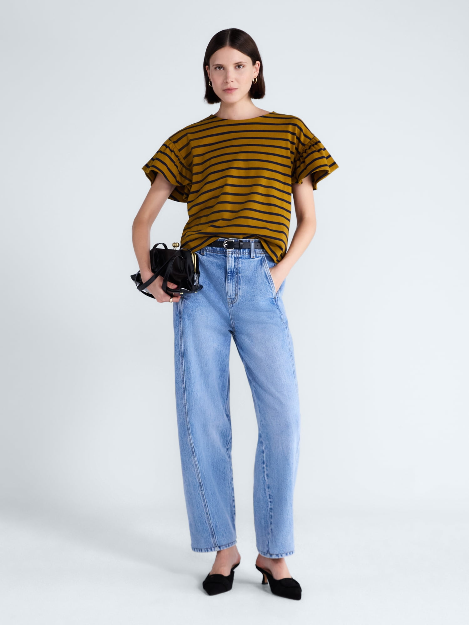 Free Assembly Women's Flutter Sleeve Top, XS-XXL