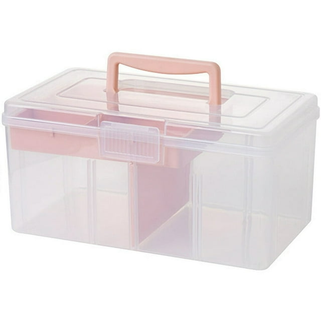 LEEYNEERClear Boîte de Rangement Bac à Loquet de Rangement Contenant de Rangement Polyvalent avec Couvercle et Poignée (4,8 L)