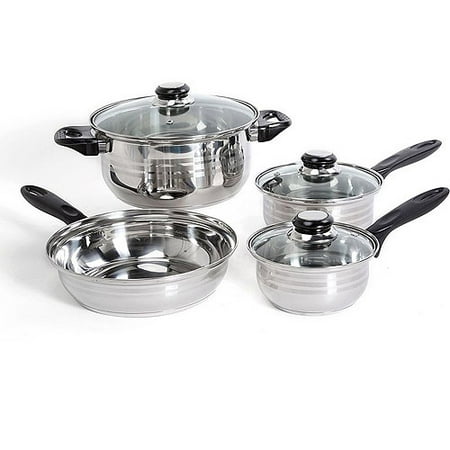 Cuisine Select 7 Piece Stainless Steel Cookware Set - Walmart.com