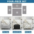 thumbnail image 6 of FOR U DESIGNS White Marble Pattern Recliner Chair Covers 4-Pieces Comfortable Chair Covers for Living Room Anti-Dust Furniture Protector Home Decor Accessories, 6 of 8