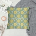 thumbnail image 2 of Nawypu  Aqua Throw Pillow Cushion Cover, Retro Circles Inner Dots 60s 70s Inspired Horizontal Art, Decorative Square Accent Pillow Case, Yellow Pale Blue White Seafoam, 2 of 5