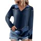 thumbnail image 2 of Ichuanyi liquidación de moda femenina camiseta suelta de mangas de mangas largas de mangas en v tops casuales ICHUANYI WER202308181130, 2 of 5