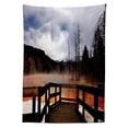 thumbnail image 3 of Ambesonne Yellowstone Tablecloth Rectangular Table Cover, Hot Spring Scenery, 52"x70", Orange Brown, 3 of 4