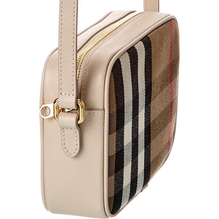 Burberry Check Canvas & Leather Camera Bag, Grey - Walmart.com
