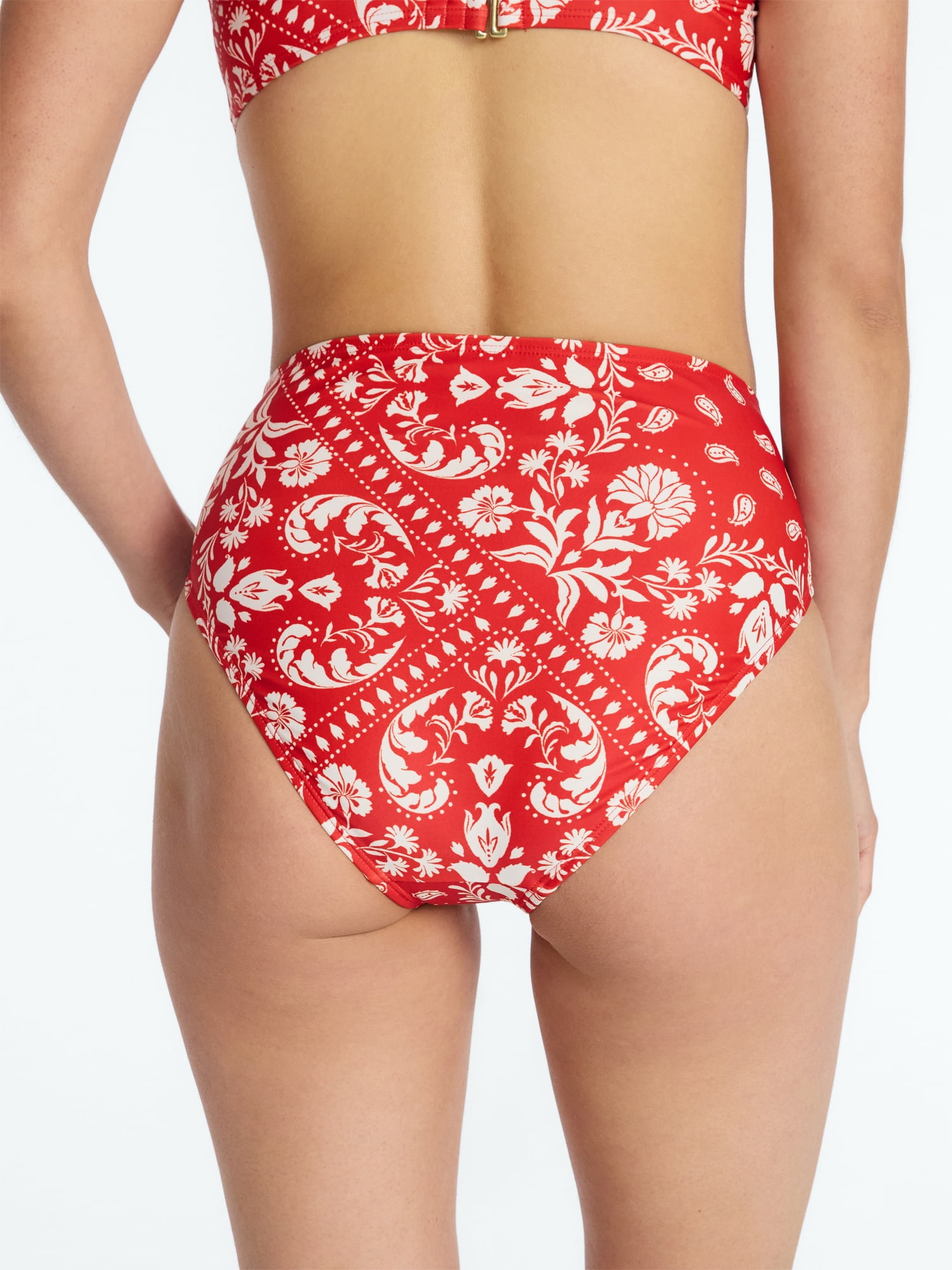 Time and Tru Women's and Women's Plus High Waisted Bikini Bottoms, Sizes XS-3X