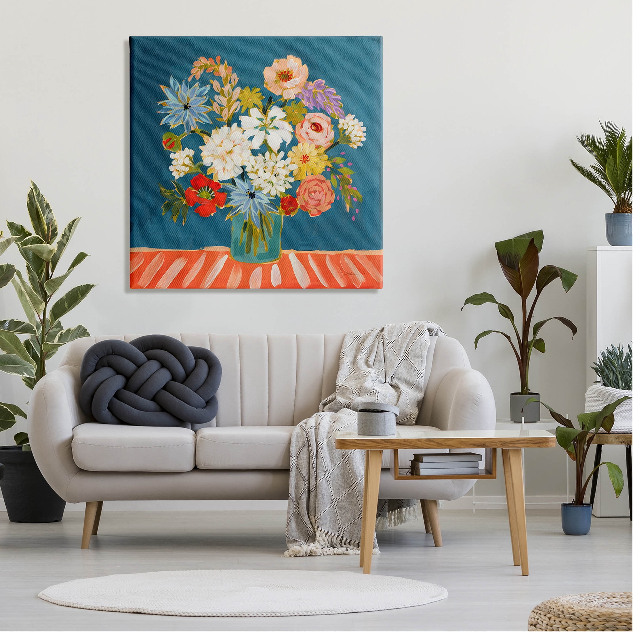 Stupell Industries Modern Mixed Vivid Flowers Painting Gallery Wrapped Canvas Print Wall Art, Design by Liz Jardine