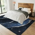 thumbnail image 3 of Dark Blue Marble Texture Area Rug, Retro Abstract Luxury Washable Flannel Carpet, Floor Rugs Lightweight Portable Breathable Soft Comfortable for Bedroom Living Room Study 4x5ft, 3 of 7