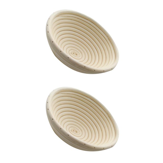 Yuarrent Cesta de mimbre de varios tamaños, redonda ovalada rústica para fermentación de pan, cesta de mimbre, cuenco para hornear, utensilio de Type1 NO1 Yuarrent CBP066254