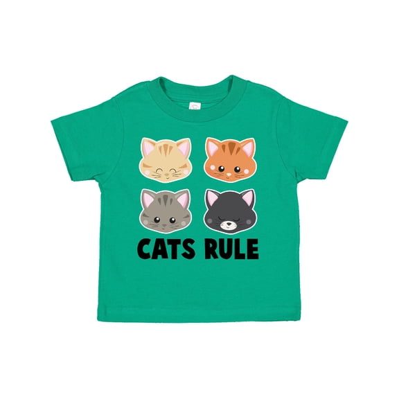 Inktastic Cats Rule with Cat Heads Boys or Girls Toddler T-Shirt