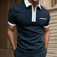 thumbnail image 4 of Sngxgn Men's Slim Fit Short Sleeve Polo Shirt(Navy,L), 4 of 4