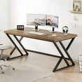 thumbnail image 2 of Rustic Computer Desk  Metal Wood Home Office Desk  Industrial Simple Study Executive Desk for Writing Work  Wooden Student Gaming Computer PC Table with Storage for Bedroom  Inch  Rustic, 2 of 6