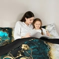thumbnail image 5 of jejeloiu Abstract Fulid Art Bedding Comforter Set,Vintage Marble Desgin Twin Comforter Sets,Gold Blue White Bedding Set For Adults,Breathable Home Decor Reversible,2pcs, 5 of 8