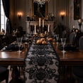 thumbnail image 5 of Halloween Table Runner Black Lace Table Runner Spooky Halloween Decor Gothic Halloween Decor for Indoor Dining Room Mantel Party Home Black Halloween Table Decor, 1 Pack, 5 of 7