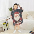 thumbnail image 6 of FORMRS Wearable Blanket Hoodie with Sleeves for Kids Cozy Flannel Sweatshirt, Blue Christmas Santa, 6 of 7