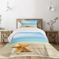 thumbnail image 3 of Ambesonne Starfish Quilted Bedspread Set 2 Pcs, Scallop Sea Star, Twin Size, Multicolor, 3 of 6