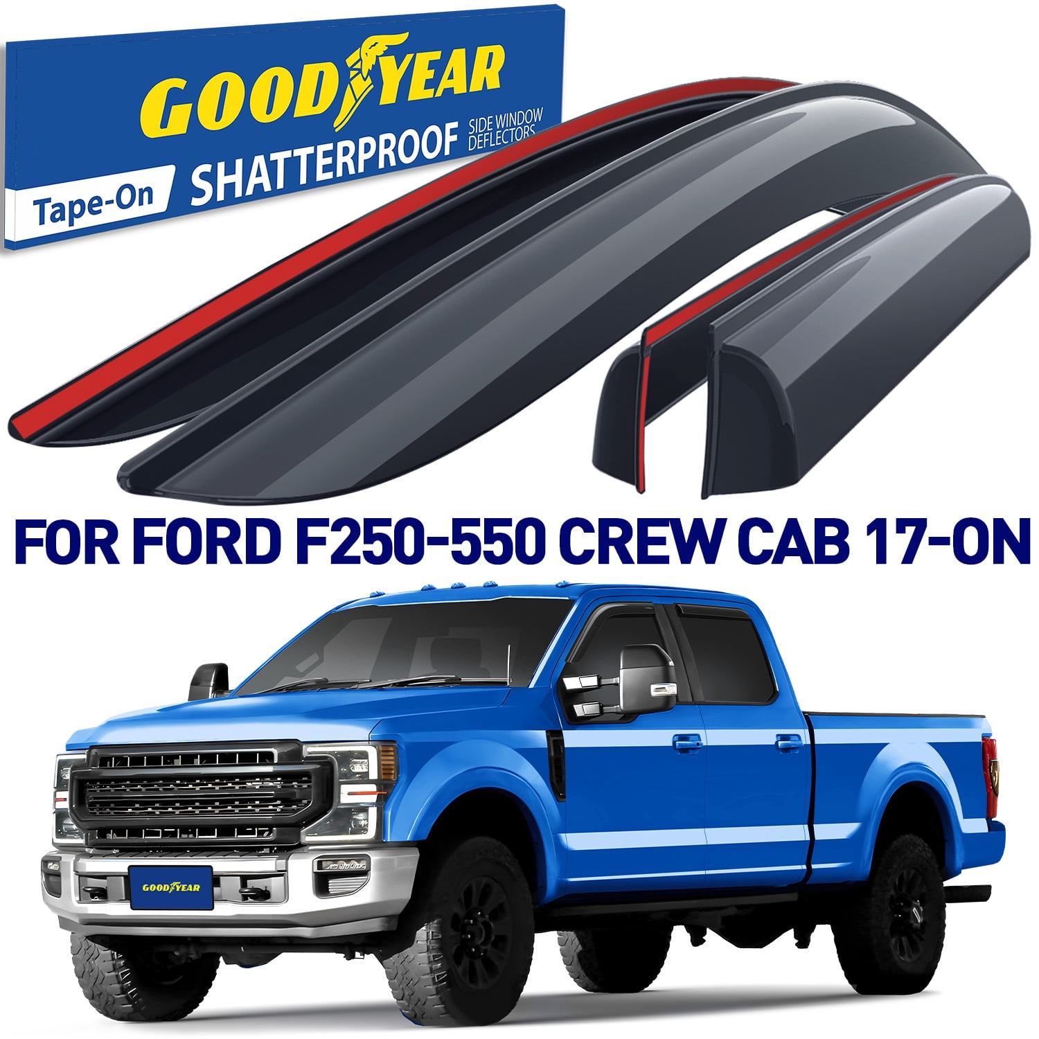 F-150 Tough Guard FormFit Window Visors (15-26 F-150 SuperCrew) - Free Shipping