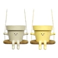 thumbnail image 4 of YAOMOBB Swing Design Planter Resin Flowerpot Hanging Planter Pot Adorable Smiling Expression Garden Indoor Outdoor Decoration, 4 of 6