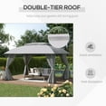 thumbnail image 3 of Outsunny 10' x 13' Outdoor Gazebo Patio Gazebo Canopy, Double Vented Roof, Steel Frame, Curtain Sidewalls, Sun Shade Shelter for Garden, Lawn, Backyard, Deck, Gray, 3 of 9