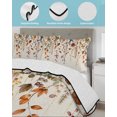 thumbnail image 4 of Quilts Twin Size, Thanksgiving Soft Comforter Bedding Set for Bed, Fall Botanical Eucalyptus Leaves Floral Lightweight Quilted Bedspread with Pillow Cover(2 Pieces) for All Season, 68x86 Inch, 4 of 7