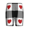 thumbnail image 5 of Naloa Heart Black Buffalo Plaid Gingham Men's Short Pajama Pants, Lounge Comfort Shorts with Elasticized Waistband and Side Pockets - 3X-Large, 5 of 9