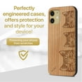thumbnail image 2 of Case Yard Wooden Case Outside Soft TPU Silicone, Slim Fit Shockproof Wood Protective Phone Cover for Girls Boys Men and Women, Supports Wireless Charging Kittens Design case for iPhone-11, 2 of 7