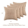 thumbnail image 6 of Throw Pillows Cushion for Couch Set of 4, Yamaziot 18"x18" Decorative Pillow for Sofa Accent Pillow Bed Living Room, Solid Brown, Chenille, 6 of 8