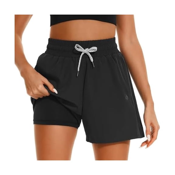 Women's 4'' Swim Shorts Quick Dry Board Shorts with Boxer Liner Pockets Swimsuit Bottoms