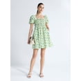 thumbnail image 2 of Free Assembly Women's and Women's Plus Puff Sleeve Peasant Mini Dress, Sizes XS to 4X, 2 of 5