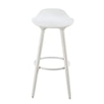 thumbnail image 4 of Elle Decor Caroline Kitchen Counter Height Bar Stool, Vintage Curvy Seat, Tapered Legs, White, 4 of 4