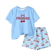 thumbnail image 6 of Auroural 4T Girls Clothes Outfits Children's Summer Cherry Printing Leisure Round Neck Short Sleeves Top and Shorts Two-Piece Set for Kids, 6 of 7