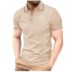 thumbnail image 2 of pstuiky camisetas de hombre, Camisa informal de manga corta con cuello vuelto y botones para hombre, color liso, con bolsillos camisas casuales para hombre l, 2 of 6