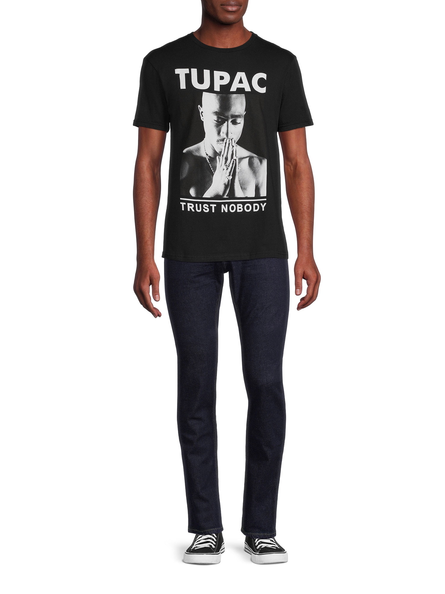 Tupac Men's Trust Nobody T-Shirt with Short Sleeves