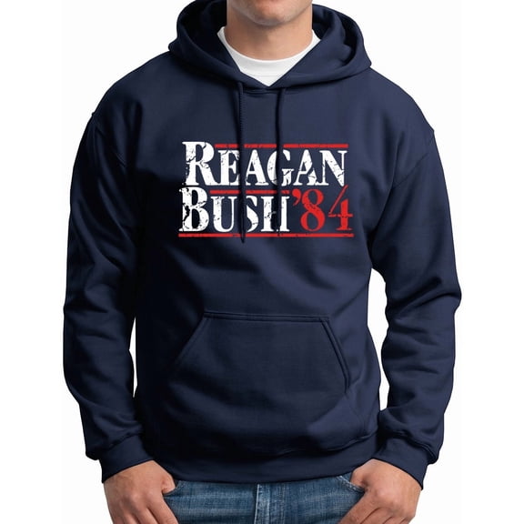 Reagan Bush '84 Hooded Sweatshirt GOP Political Vintage Hoodie