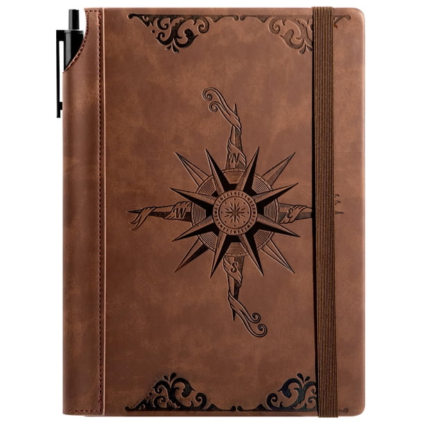 Cuaderno portátil CAGIE Compass Leather A5 288p para hombre
