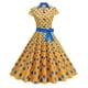 thumbnail image 1 of Vestido de Manga Corta para Mujeres de Moda Casual Impreso Cuello en V con Cremallera Grande Del Doblado, Poliéster Ligero para el Verano, 1 of 9