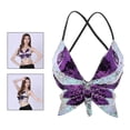 thumbnail image 4 of Sujetador de danza del vientre Sunnimix para mujer con lentejuelas púrpura, 4 of 8