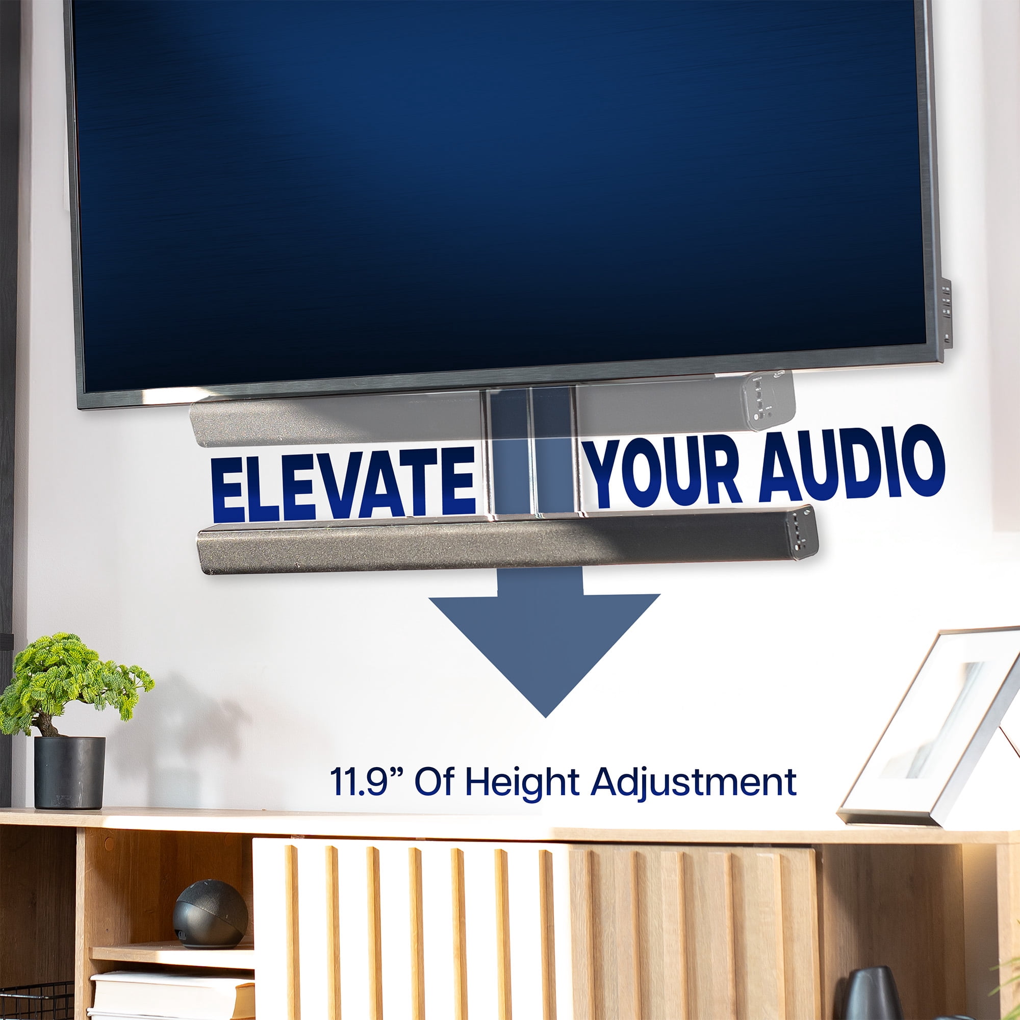 VIVO Height and Depth Adjustable Soundbar Bracket Mount for Wall Mounted TV