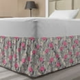 thumbnail image 1 of Floral Bed Skirt, Repeating Pattern of Dandelions Gillyflowers on Greyish Background, Elastic Bedskirt Dust Ruffle Wrap Around for Bedding Decor, 4 Sizes, Multicolor, by Ambesonne, 1 of 2