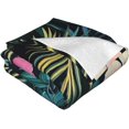 thumbnail image 2 of Couverture en Flanelle Florale Fleurs d'Hibiscus Colorées Couverture Jetée Belle Florale, 2 of 8