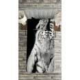 thumbnail image 3 of Ambesonne Tiger Quilted Bedspread Set 2 Pcs, Large Cat Plays in Water, Twin Size, Black Pale Grey, 3 of 3