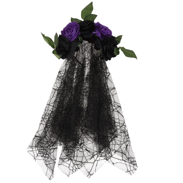 Diadema decorativa para fiesta, diadema con hebilla para el pelo, accesorio para el cabello con flor rosa, 1 unidad