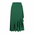 thumbnail image 6 of Awdenio Women's Skirts High Low Skirts Asymmetrical Flowy Skort Dance Maxi with Underneath Elastic High Waisted Ruffle Casual, 6 of 8